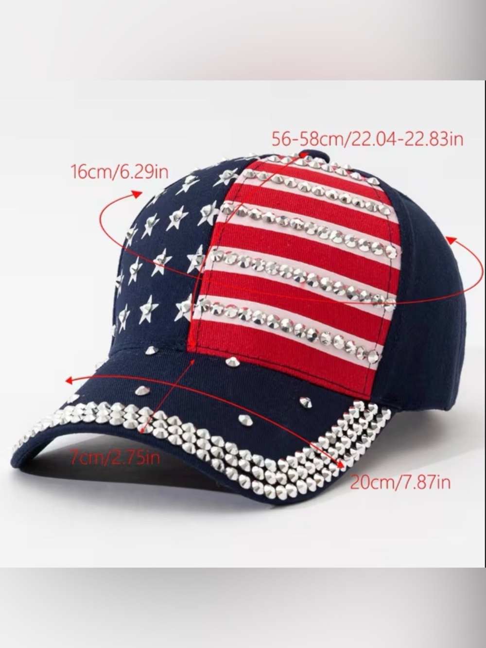 Patriotic Bling Hat - Picture 2 of 2